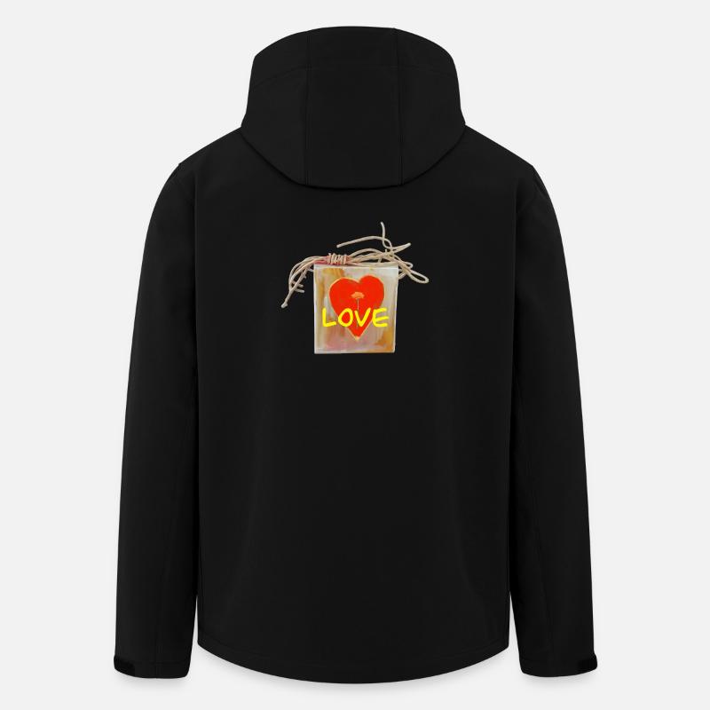 Amour du cœur la Saint-Valentin - Veste softshell homme en polyester recyclé Stanley/Stella - noir