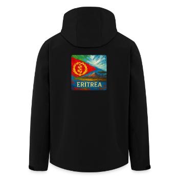 Eritrea Travel Design - Men’s Recycled Softshell Jacket by Stanley/Stella - black - Back - AI Model Male 185 light (185cm)