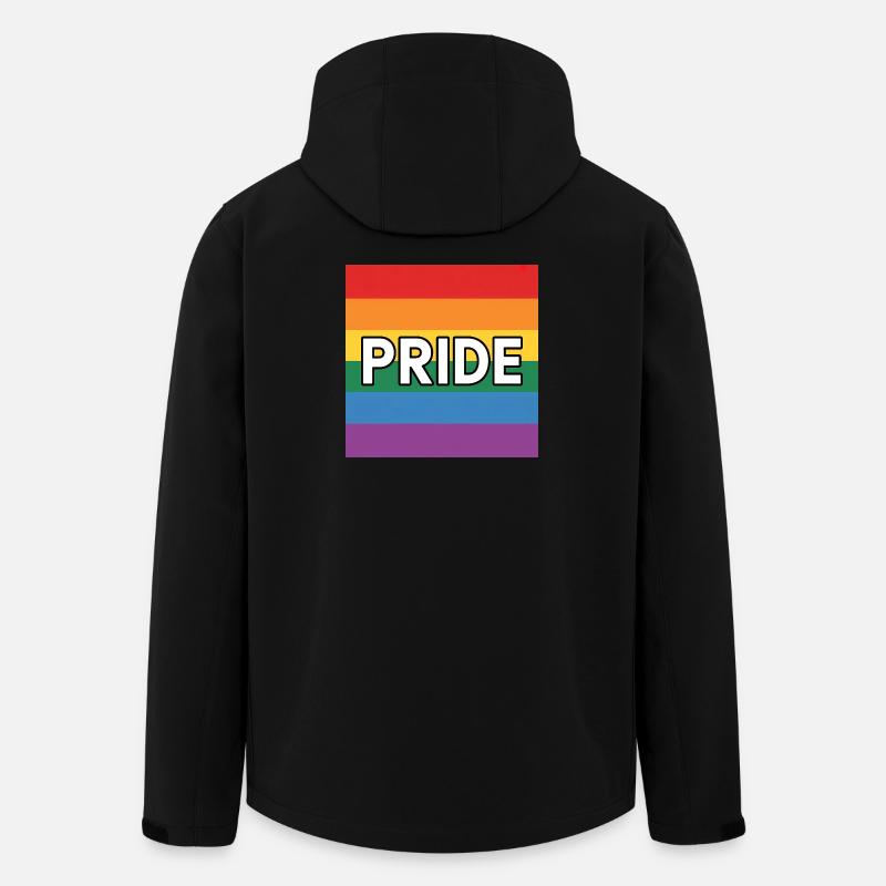 Pride - Queer Rainbow Flag Tee - Men’s Recycled Softshell Jacket by Stanley/Stella - black