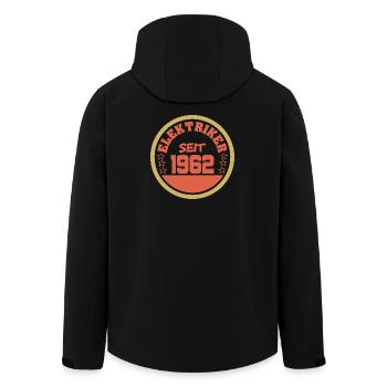 1962 - Men’s Recycled Softshell Jacket by Stanley/Stella - black - Back - AI Model Male 185 light (185cm)