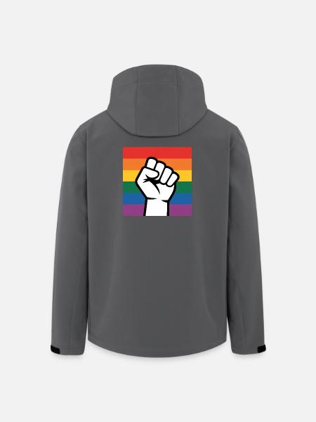Antifa Fist - Antifascist Merch - Men’s Recycled Softshell Jacket by Stanley/Stella - black