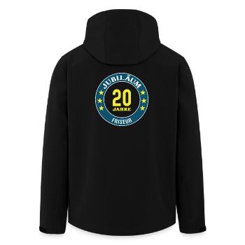 Friseur Jubiläum 20 Jahre 20. jähriges Jubilaeum - Recycelte Männer Softshell-Jacke von Stanley/Stella - Schwarz - Hinten - AI Model Male 185 light (185cm)