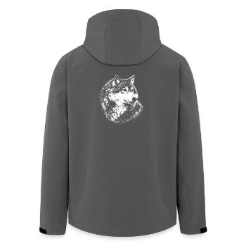 Loup – graphique au crayon blanc - Veste softshell homme en polyester recyclé Stanley/Stella - noir - Dos - AI Model Male 185 light (185cm)