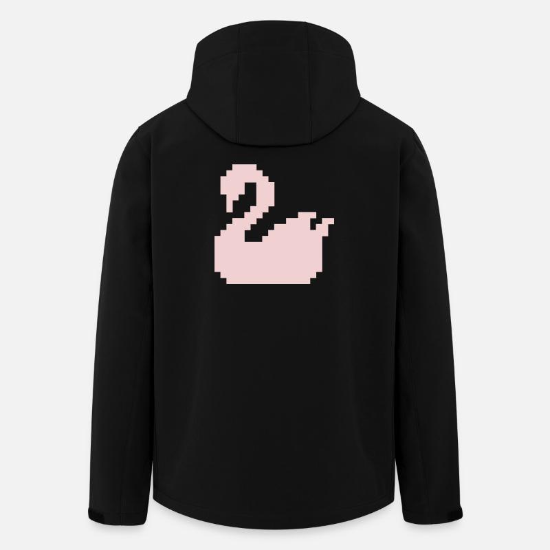Silhouette rose Pixel Swan - Veste softshell homme en polyester recyclé Stanley/Stella - noir