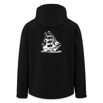 Large sailing ship Tall ship in stormy speed - Men’s Recycled Softshell Jacket by Stanley/Stella - black - Back - AI Model Male 185 light (185cm)