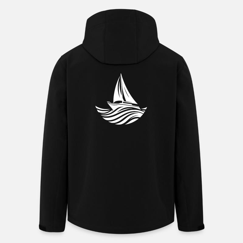 Nautical sail aesthetics for ocean wave fans - Men’s Recycled Softshell Jacket by Stanley/Stella - black