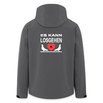 Tauben - Recycelte Männer Softshell-Jacke von Stanley/Stella - Anthrazit - Hinten - AI Model Male 185 light (185cm)