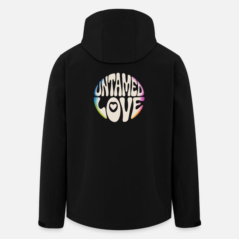 Lettrage rétro d’Untamed Love - Veste softshell homme en polyester recyclé Stanley/Stella - noir