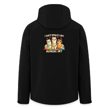 I just like alpacas very much – sweets, - Men’s Recycled Softshell Jacket by Stanley/Stella - black - Back - AI Model Male 185 light (185cm)