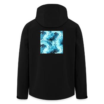 Aqua Marble Pattern Waves - Men’s Recycled Softshell Jacket by Stanley/Stella - black - Back - AI Model Male 185 light (185cm)
