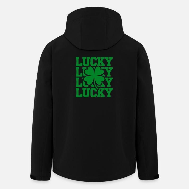 Lucky Clover Typography - Men’s Recycled Softshell Jacket by Stanley/Stella - black