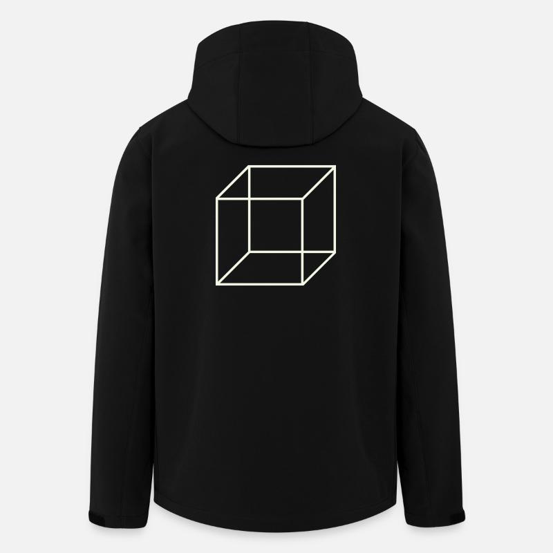 Geometric Wire Cube - Men’s Recycled Softshell Jacket by Stanley/Stella - black