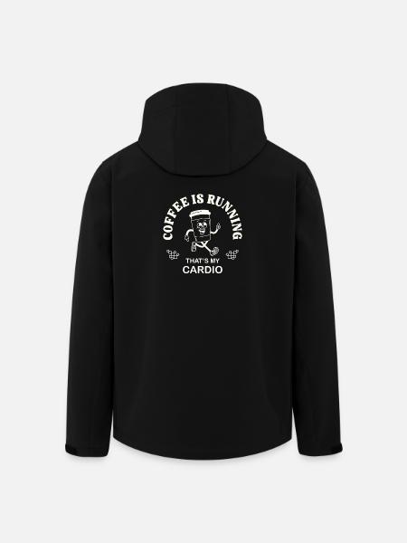 Coffee Is Running – Kaffeetrinker Spruch retro - Recycelte Männer Softshell-Jacke von Stanley/Stella - Schwarz
