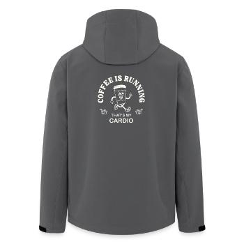 Coffee Is Running – Coffee Drinker Saying retro - Men’s Recycled Softshell Jacket by Stanley/Stella - anthracite - Back - AI Model Male 185 light (185cm)