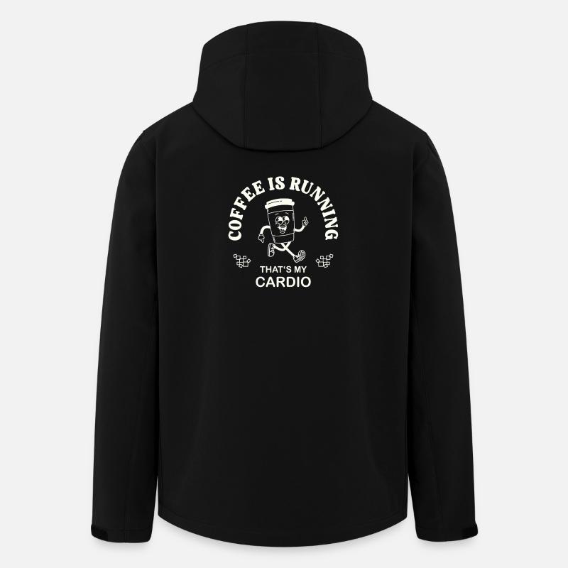 Coffee Is Running – Kaffeetrinker Spruch retro - Recycelte Männer Softshell-Jacke von Stanley/Stella - Schwarz