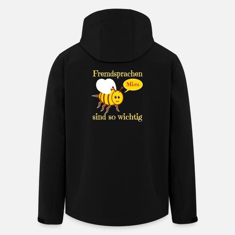 Funny bee in comic style - Men’s Recycled Softshell Jacket by Stanley/Stella - black