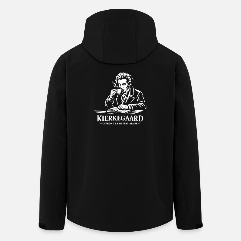 Kierkegaard Coffee Existentialisme - Veste softshell homme en polyester recyclé Stanley/Stella - noir