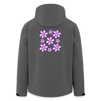 Abstract Flowers - Men’s Recycled Softshell Jacket by Stanley/Stella - black - Back - AI Model Male 185 light (185cm)