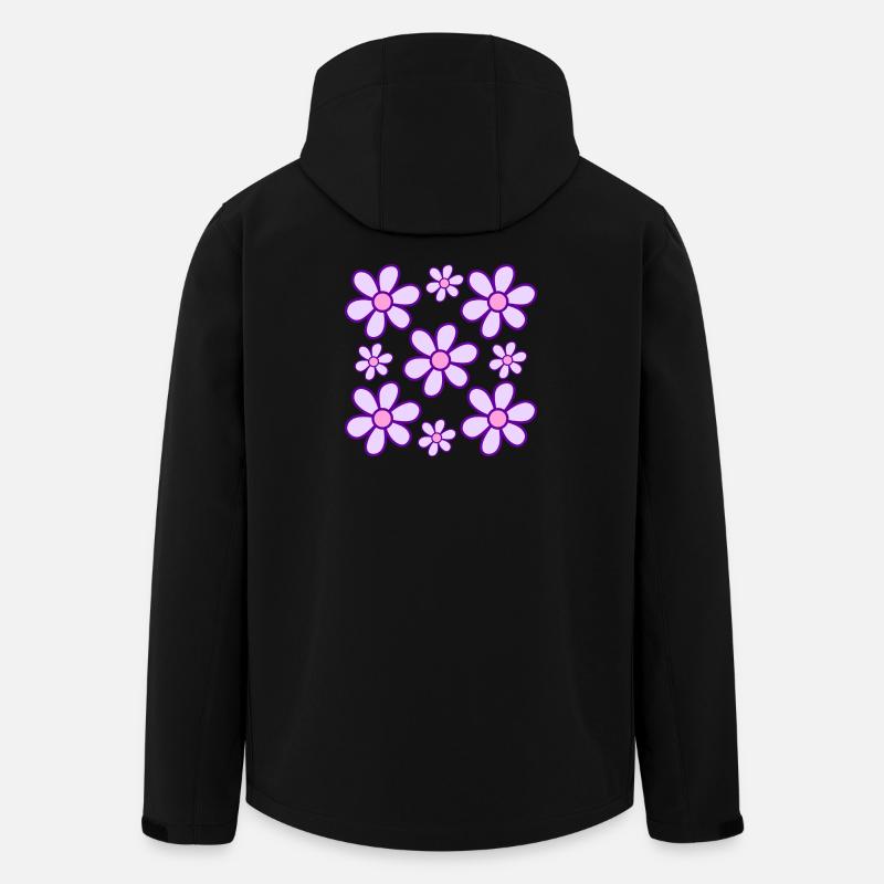 Abstrakte Blumen - Recycelte Männer Softshell-Jacke von Stanley/Stella - Schwarz