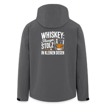  Whiskey Fluessiger Stolz In Kleinen Dosen - Recycelte Männer Softshell-Jacke von Stanley/Stella - Anthrazit - Hinten - AI Model Male 185 light (185cm)