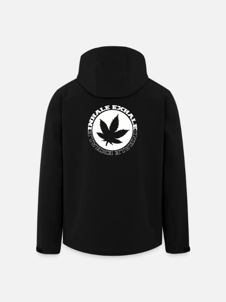 Cannabis Blatt Rundlogo - Recycelte Männer Softshell-Jacke von Stanley/Stella - Schwarz