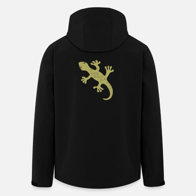 Motif de silhouette Gecko lime - Veste softshell homme en polyester recyclé Stanley/Stella - noir
