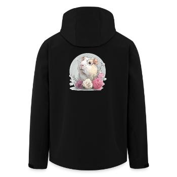 Cobaye avec des fleurs et des verres - Veste softshell homme en polyester recyclé Stanley/Stella - noir - Dos - AI Model Male 185 light (185cm)