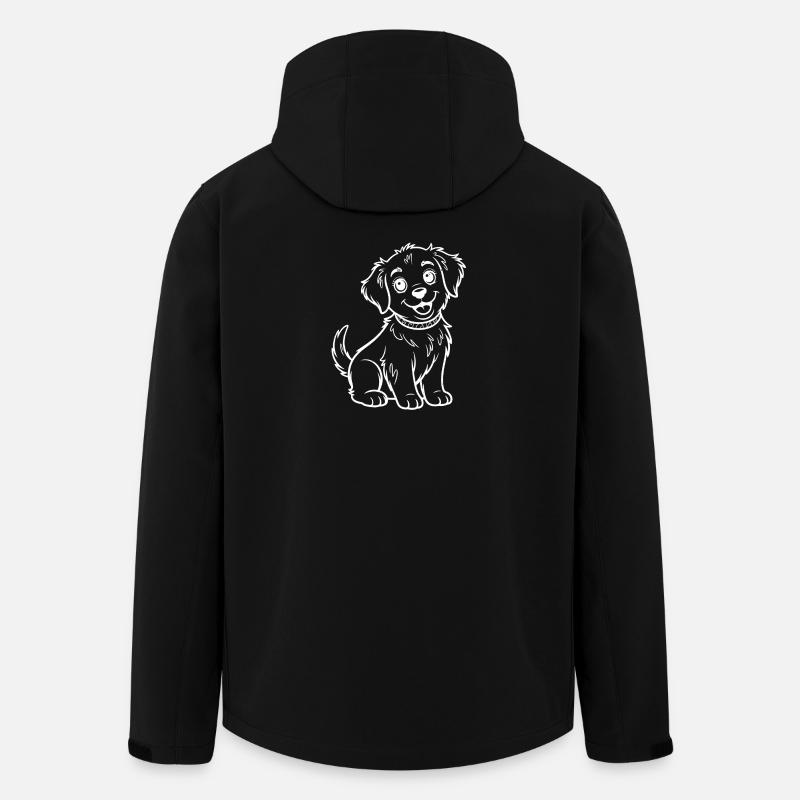 Smiling Puppy Line Drawing - Men’s Recycled Softshell Jacket by Stanley/Stella - black