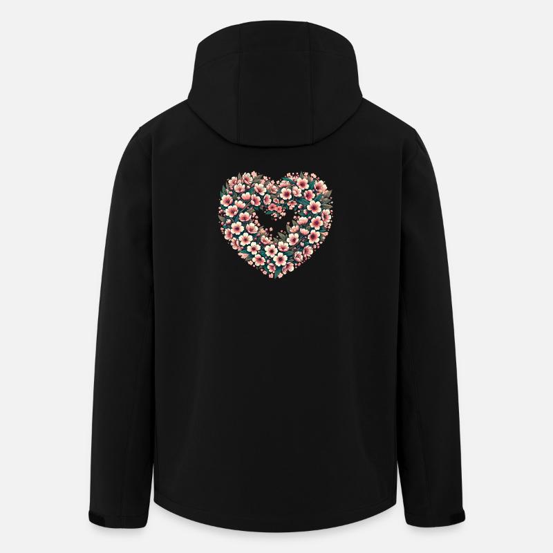 Blossom Heart Blumenwappen - Recycelte Männer Softshell-Jacke von Stanley/Stella - Schwarz