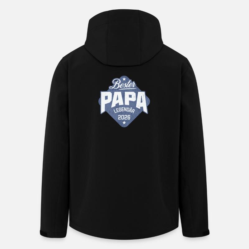 Bester Papa 2026 - Recycelte Männer Softshell-Jacke von Stanley/Stella - Schwarz
