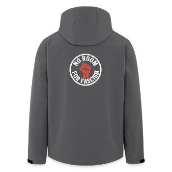 No Room for Fascism - Antifa Merch - Men’s Recycled Softshell Jacket by Stanley/Stella - anthracite - Back - AI Model Male 185 light (185cm)