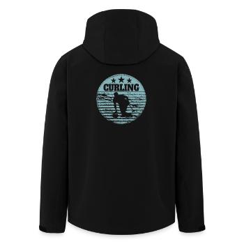 Joueur de curling sport Sports d’hiver Précision sur glace - Veste softshell homme en polyester recyclé Stanley/Stella - noir - Dos - AI Model Male 185 light (185cm)