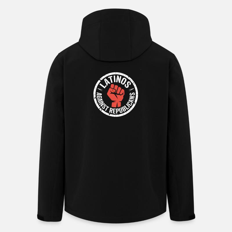 Lations against Republicans - Antifascist Tee - Men’s Recycled Softshell Jacket by Stanley/Stella - black