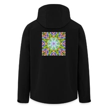 Mandala de Fleurs Kaléidoscope - Veste softshell homme en polyester recyclé Stanley/Stella - noir - Dos - AI Model Male 185 light (185cm)