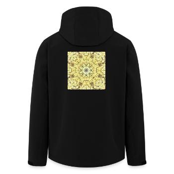 Mandala jaune-vert kaléidoscopique - Veste softshell homme en polyester recyclé Stanley/Stella - noir - Dos - AI Model Male 185 light (185cm)