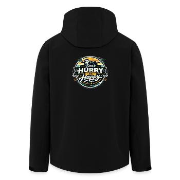 Dont Hurry Be Happy Sloth - Men’s Recycled Softshell Jacket by Stanley/Stella - black - Back - AI Model Male 185 light (185cm)