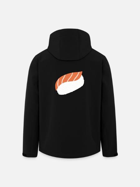 Salmon Nigiri Minimal Illustration Print - Men’s Recycled Softshell Jacket by Stanley/Stella - black