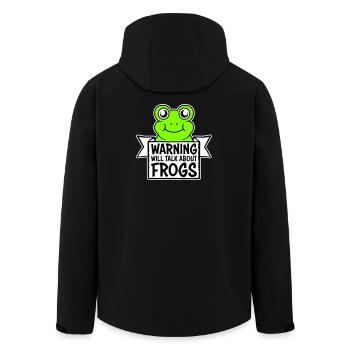 Warning Will Talk About Frogs Frog Funny Animal - Men’s Recycled Softshell Jacket by Stanley/Stella - black - Back - AI Model Male 185 light (185cm)