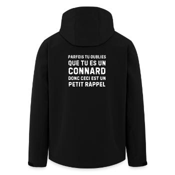Tu oublies que t’es un connard – humour cash - Veste softshell homme en polyester recyclé Stanley/Stella - noir - Dos - AI Model Male 185 light (185cm)