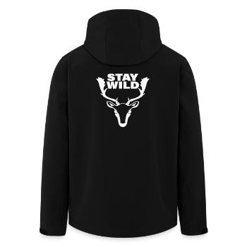 STAY WILD - Recycelte Männer Softshell-Jacke von Stanley/Stella - Schwarz - Hinten - AI Model Male 185 light (185cm)