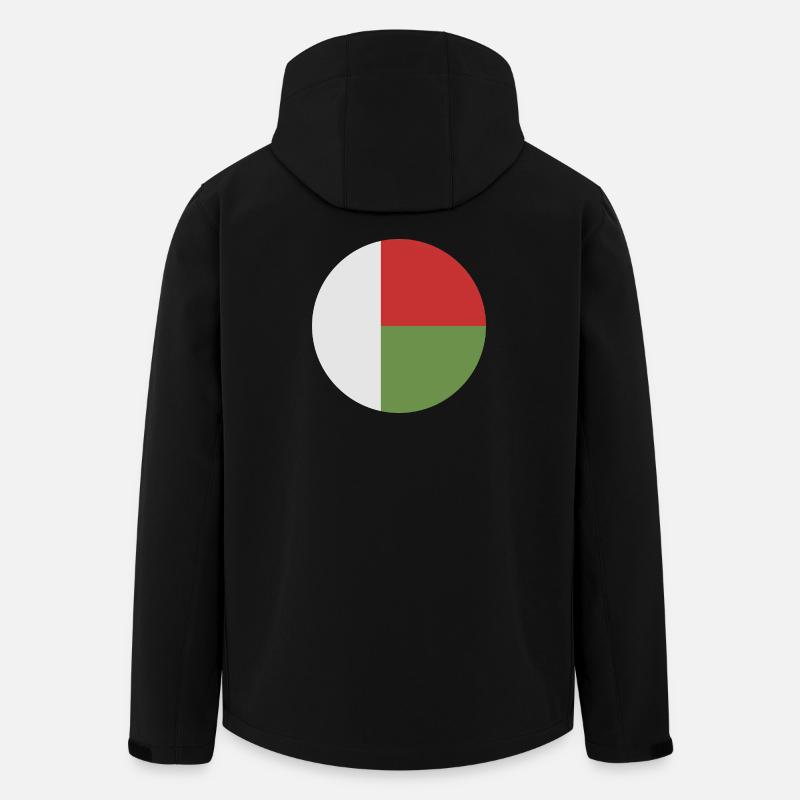 Drapeau rond de Madagascar - Veste softshell homme en polyester recyclé Stanley/Stella - noir