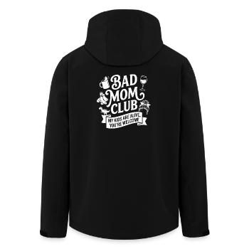Bad Mom Club Slogan Shirt - Men’s Recycled Softshell Jacket by Stanley/Stella - black - Back - AI Model Male 185 light (185cm)