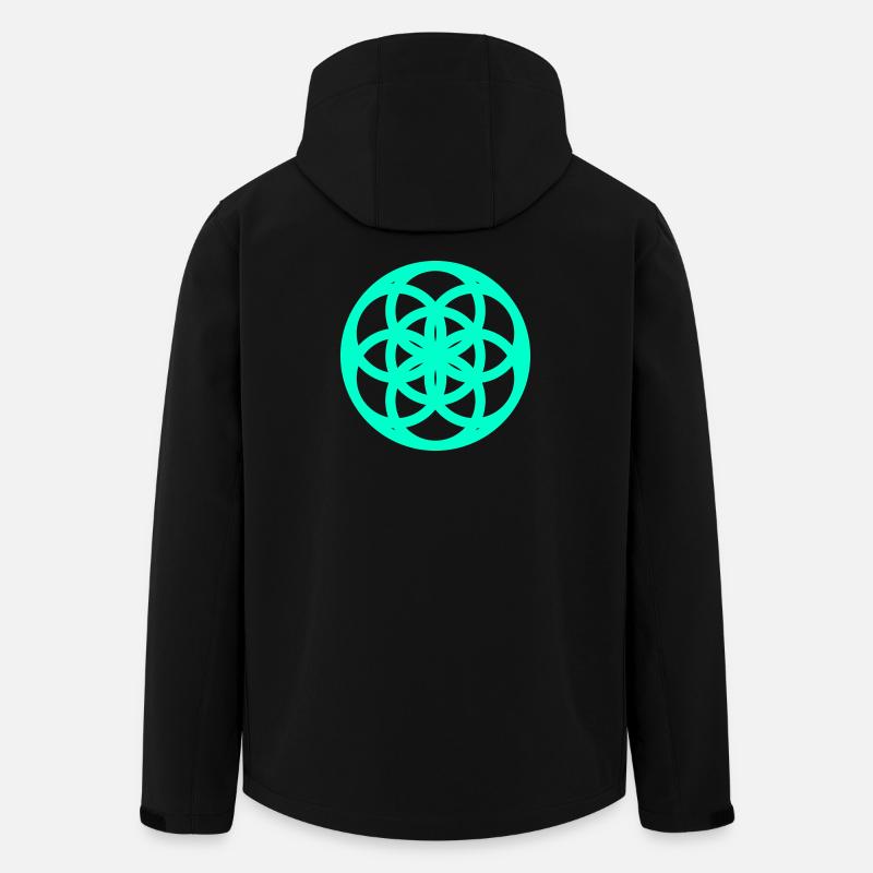 Topologische Matrixabstrakte Geometrie - Recycelte Männer Softshell-Jacke von Stanley/Stella - Schwarz
