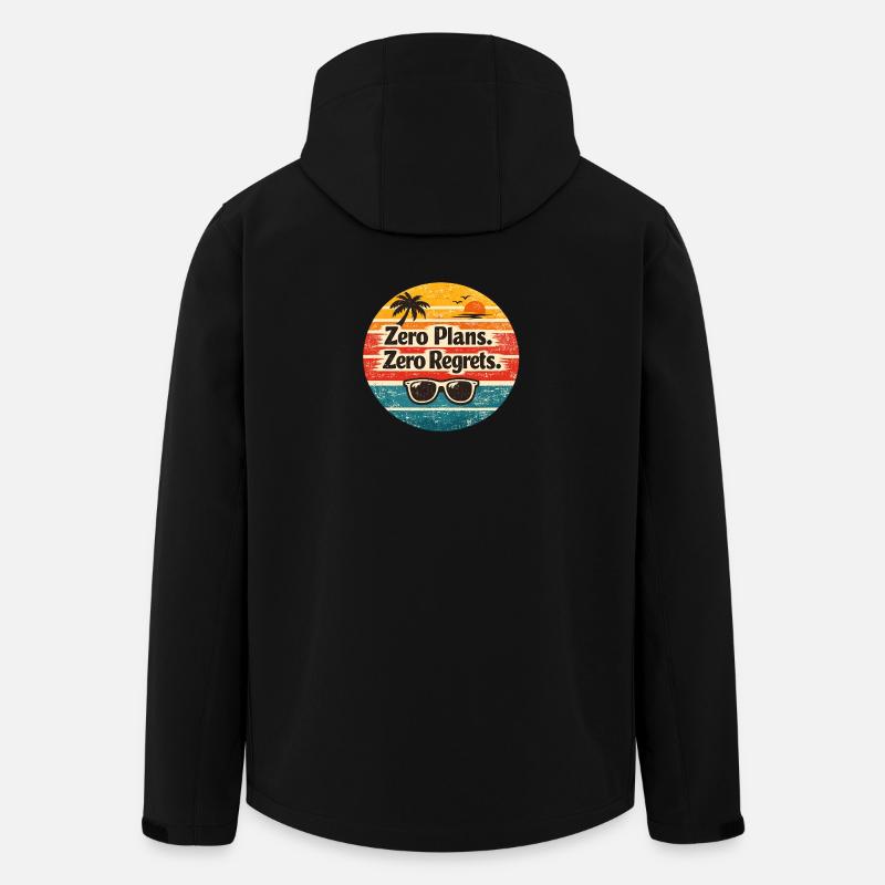 Ambiance plage – Aucun plan, aucun regret - Veste softshell homme en polyester recyclé Stanley/Stella - noir