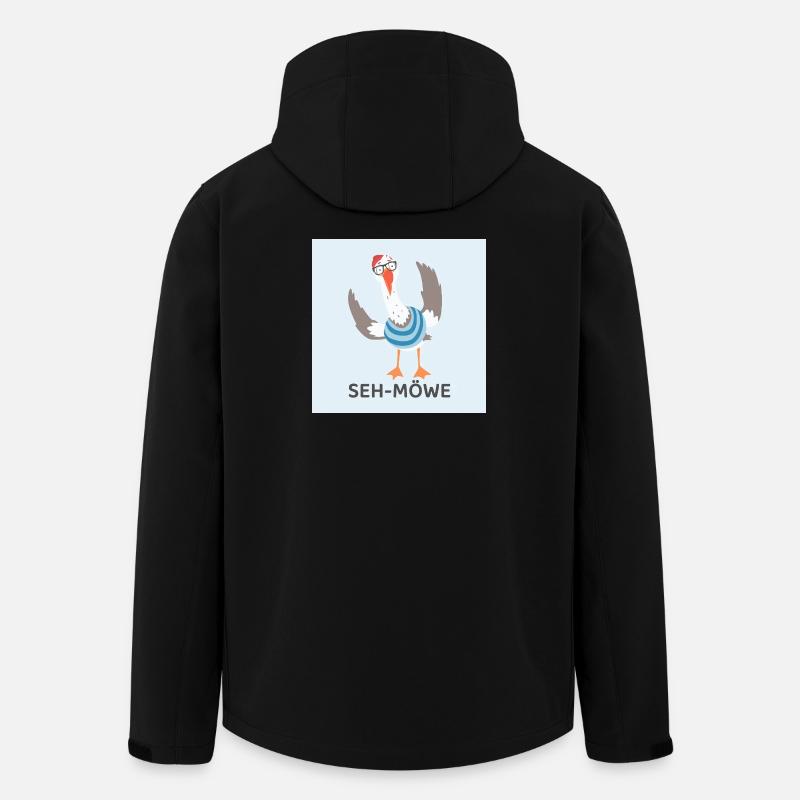 SEH-MÖWE – Mouette drôle - Veste softshell homme en polyester recyclé Stanley/Stella - noir