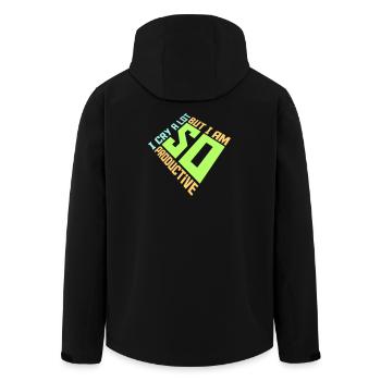 Je pleure beaucoup mais je suis tellement productif, émotions drôles - Veste softshell homme en polyester recyclé Stanley/Stella - noir - Dos - AI Model Male 185 light (185cm)