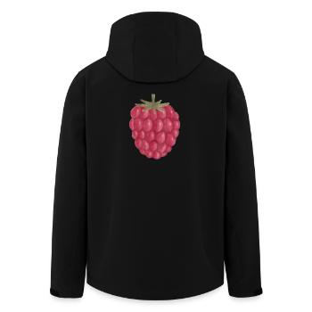 Raspberry Watercolor - Men’s Recycled Softshell Jacket by Stanley/Stella - black - Back - AI Model Male 185 light (185cm)