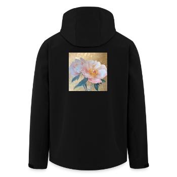 Goden Elegant Pink Peony Flowers - Men’s Recycled Softshell Jacket by Stanley/Stella - black - Back - AI Model Male 185 light (185cm)