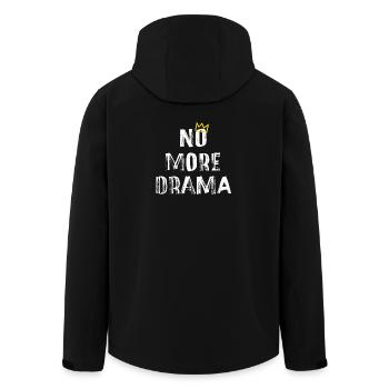 No More Drama – Minimal Typography Saying - Men’s Recycled Softshell Jacket by Stanley/Stella - black - Back - AI Model Male 185 light (185cm)