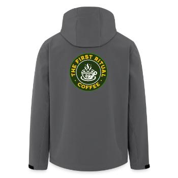 Erstes Ritual-Kaffeeabzeichen - Recycelte Männer Softshell-Jacke von Stanley/Stella - Schwarz - Hinten - AI Model Male 185 light (185cm)